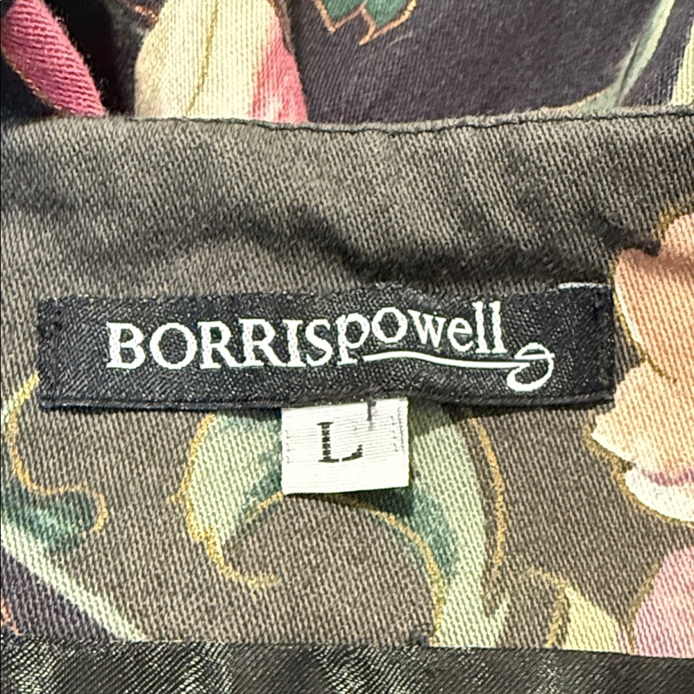 Borris Powell Floral Tapestry Full Skirt Black Pink Fit & Flare Size L - Picture 11 of 11